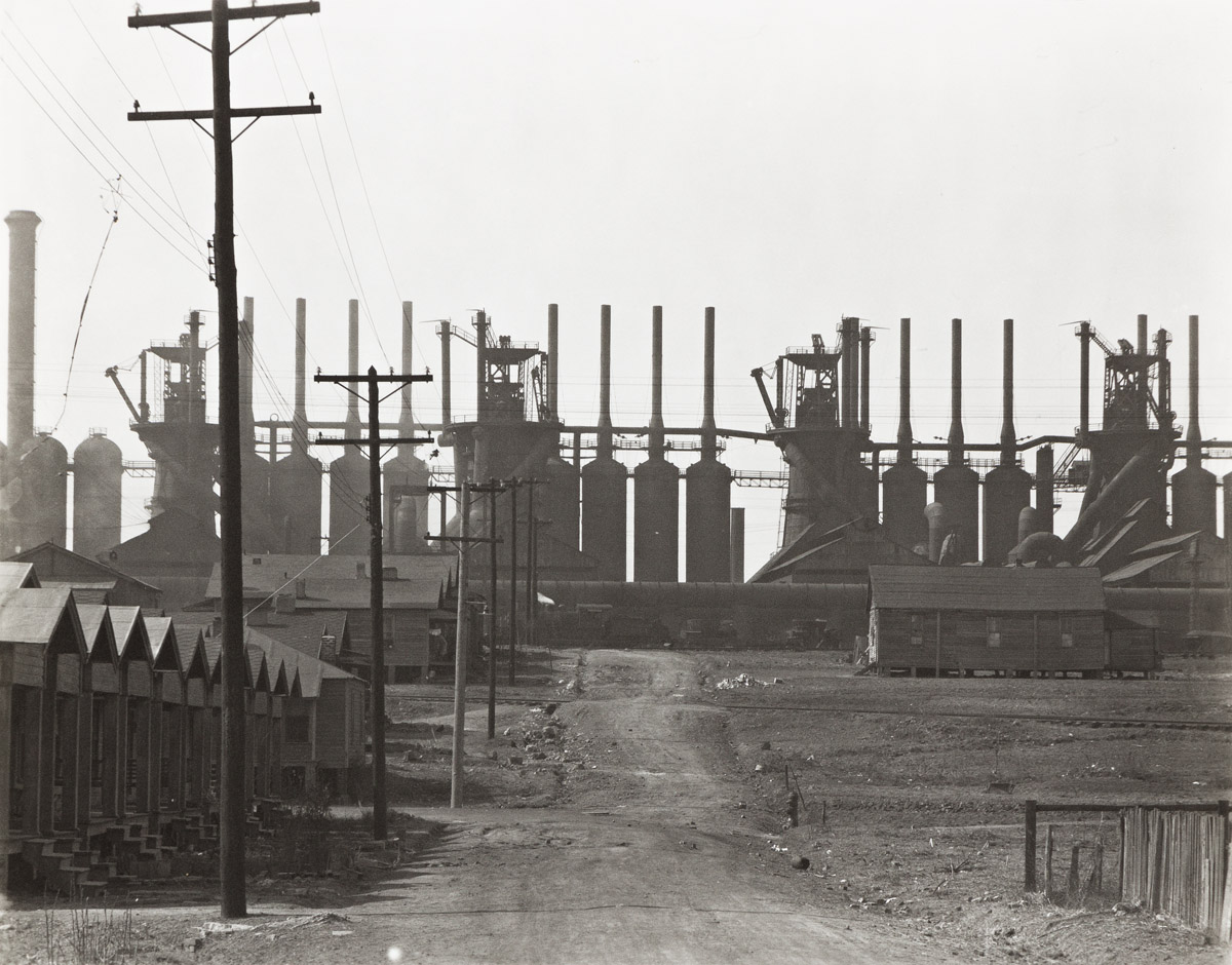 WALKER EVANS (1903-1975) Steelmill and workers houses, Birmingham, Alabama.